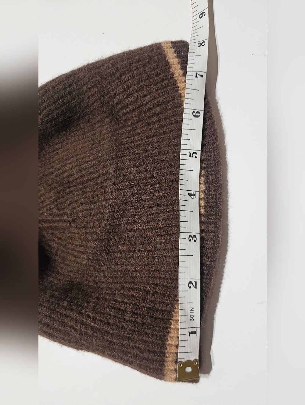 Coach Brown Knit Beanie Hat One Size Pre-Owned - Picture 3 of 7
